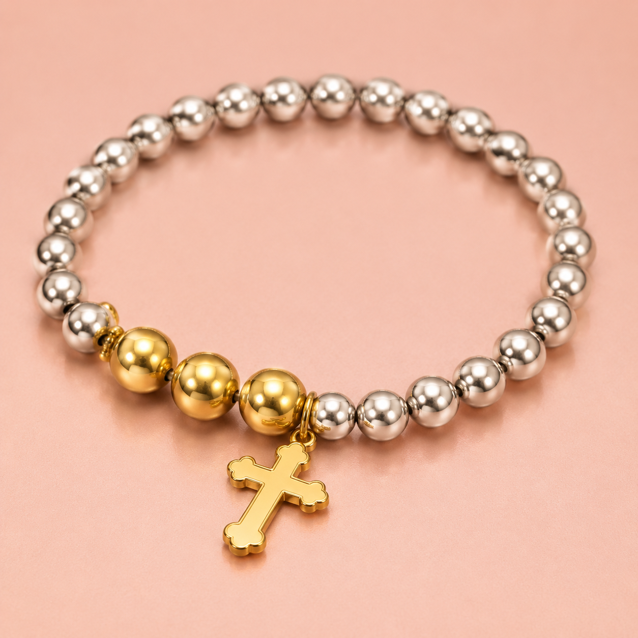 Beaded Cross Bracelet